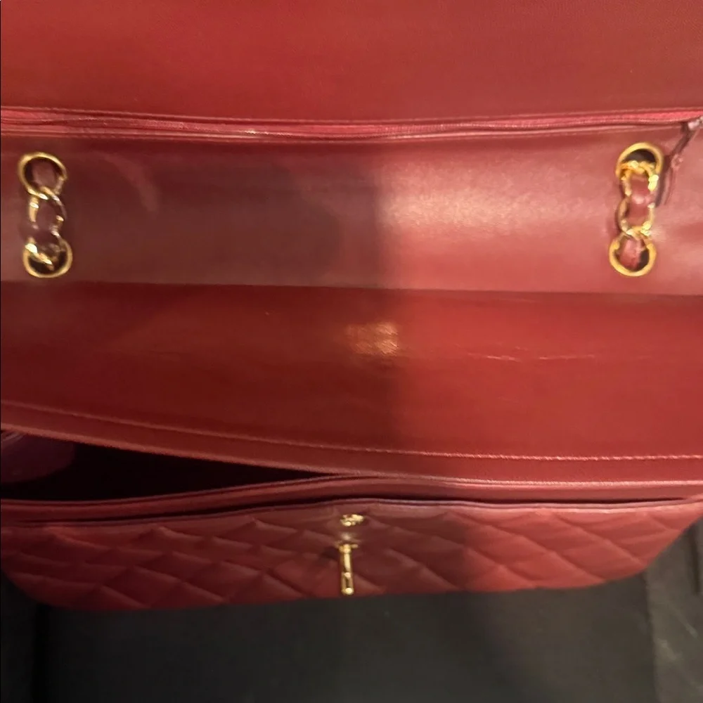 CHANEL Burgundy Quilted Shoulder Bag - Picture 11 of 15
